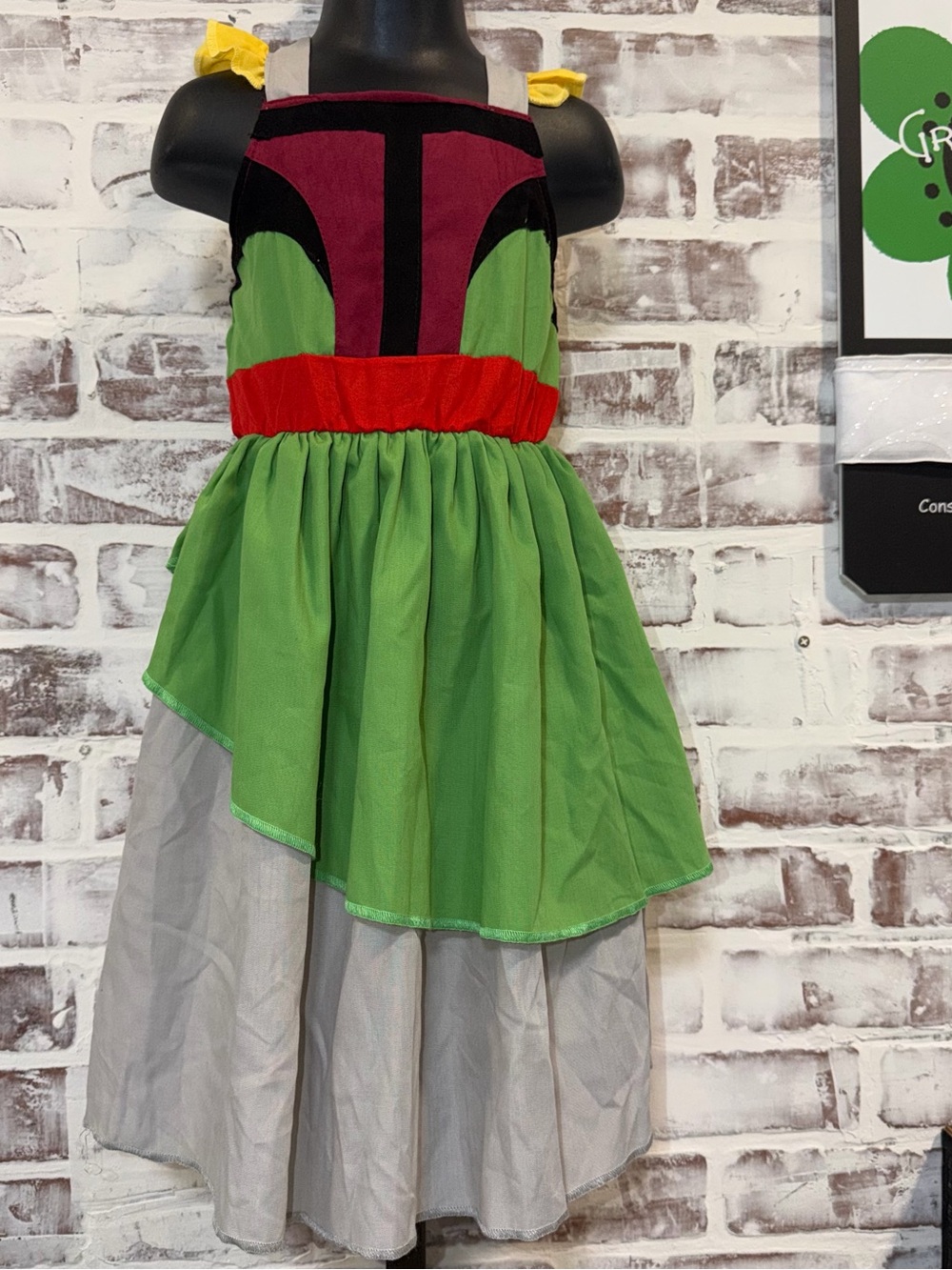 Star Wars character Boba Fett Costume Dress with Red Waistband